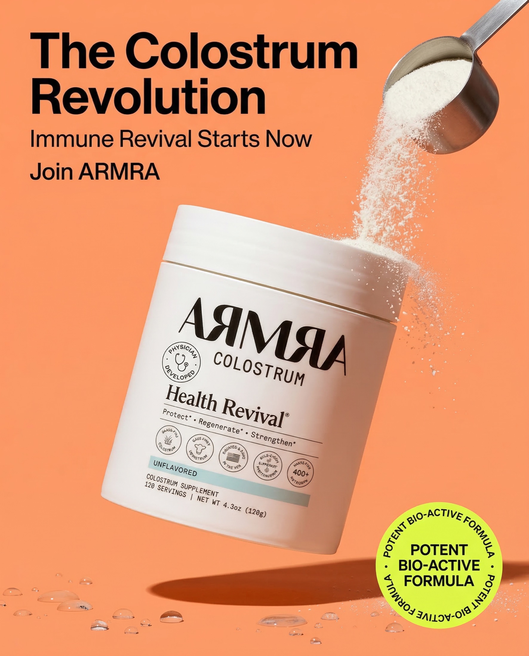 Armra colostrum supplement ad creative — 'The Colostrum Revolution'