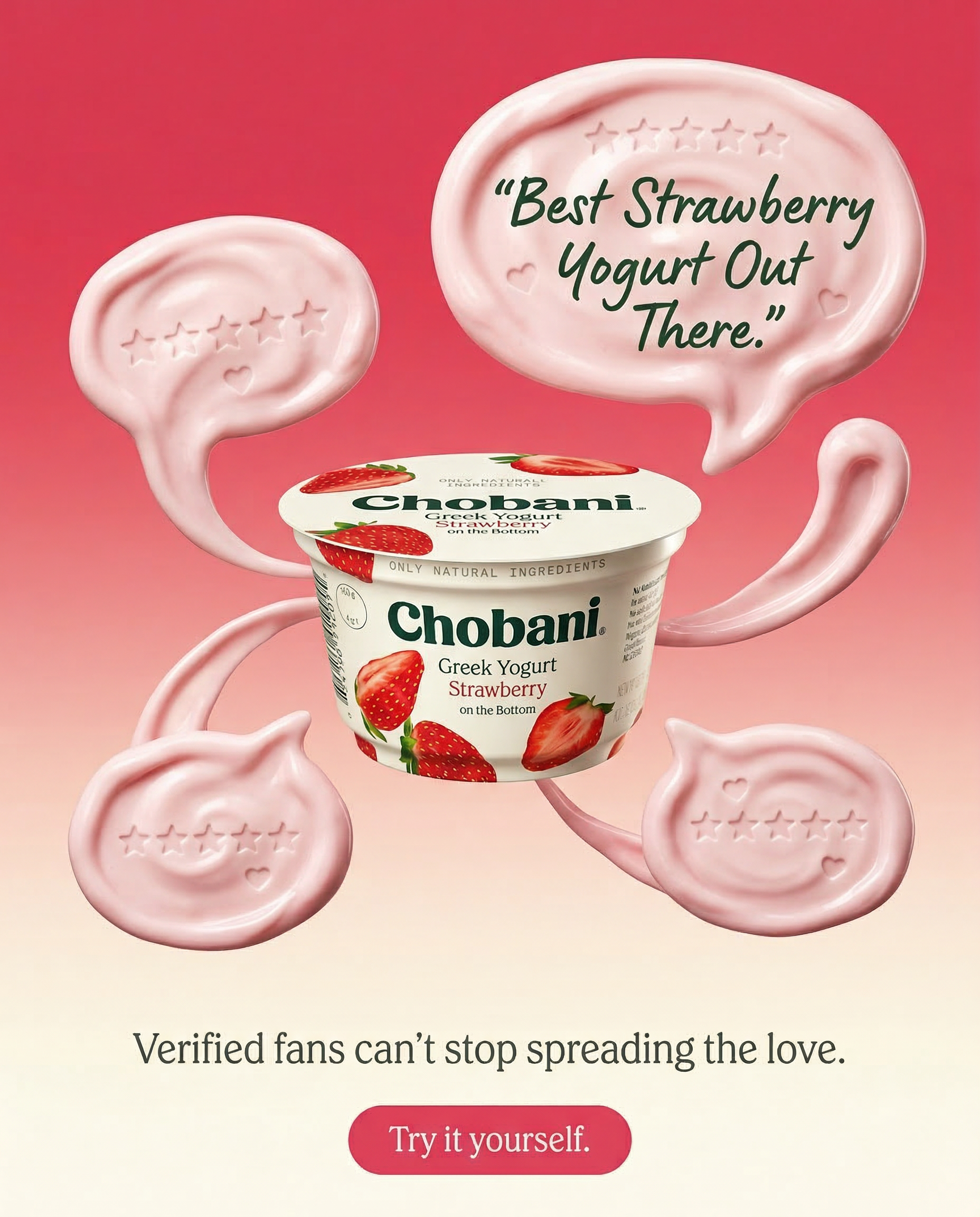 Ad creative volume for Meta when CAC is rising — Chobani brand-spine hook-led concept frame for cold prospecting