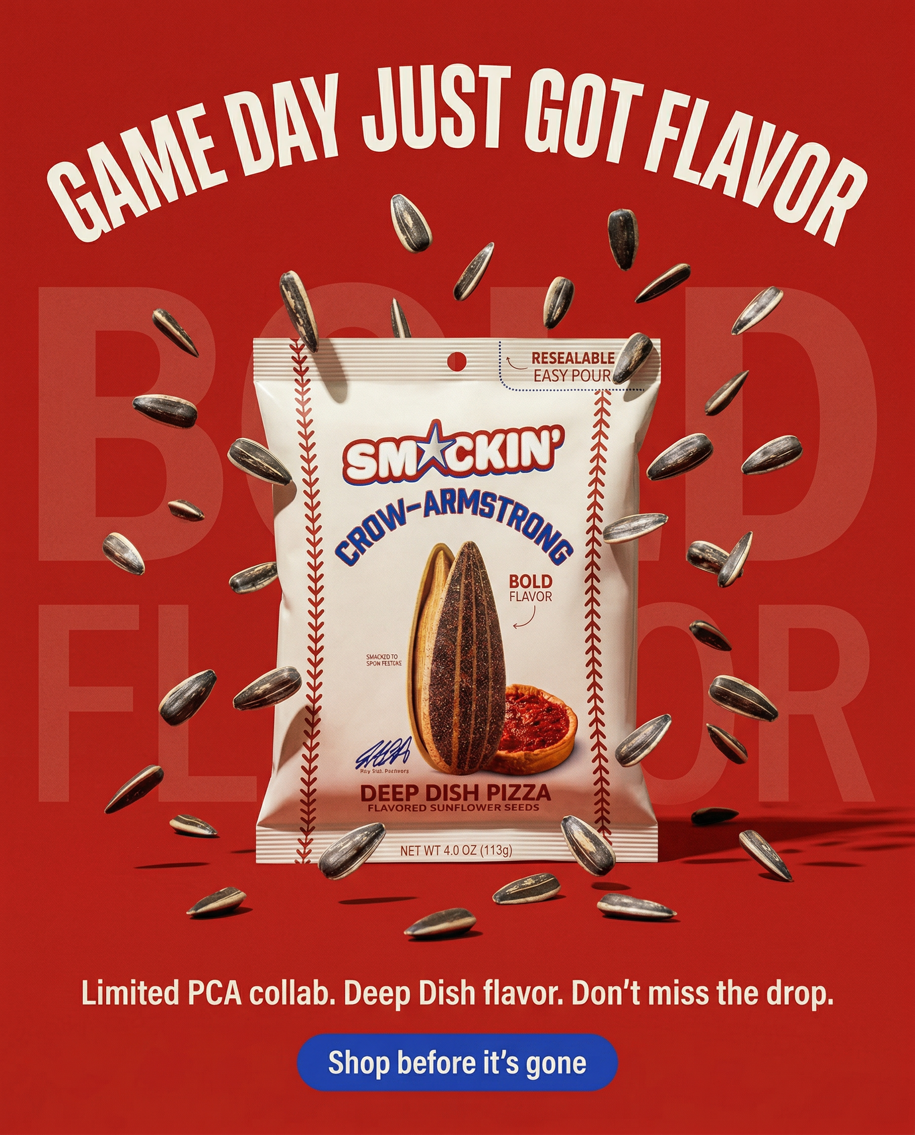 CPG snack brand photography for retail buyer meeting — Smackin snack bag back-of-pack panel for IXOne ingestion